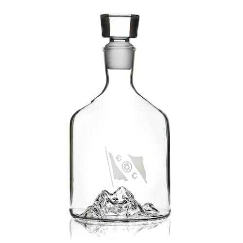 laydown image of Huckberry x The Explorers Club Decanter