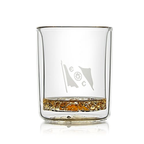 laydown image of Huckberry x The Explorers Club Decanter + Whiskey Glasses