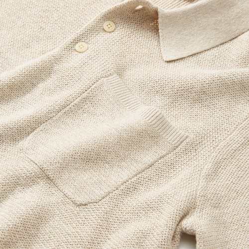 laydown detail image of Cotton Linen Sweater Polo Shirt