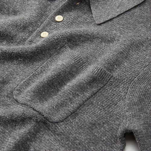 laydown detail image of Cotton Linen Sweater Polo Shirt