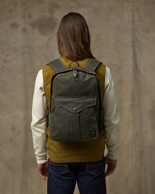 on model image of Journeyman Rugged Twill Backpack - 23L