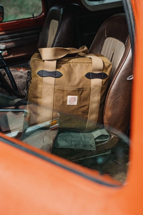 lifestyle image of Tin Cloth Tote Bag w/ Zipper