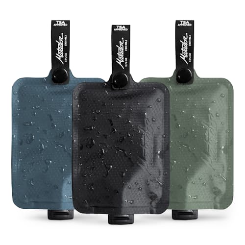 laydown image of Flatpak Travel Toiletry Bottle - 3 Pack