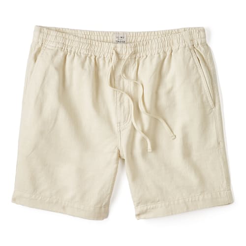 laydown image of Cotton Linen Drawstring Short - 7"