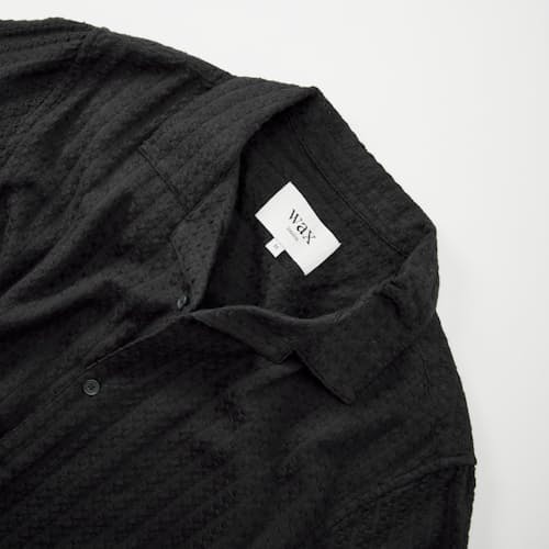 laydown detail image of Didcot Waffle Textured Short Sleeve Shirt