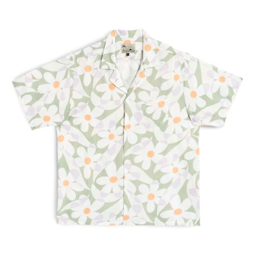 laydown image of Beach Camp Collar Short Sleeve Shirt