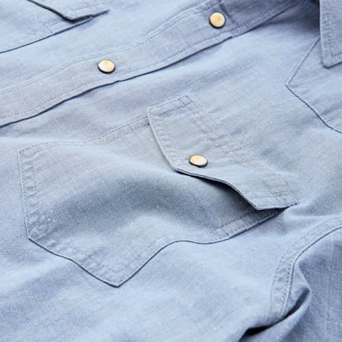 laydown detail image of Slub Chambray Western Shirt