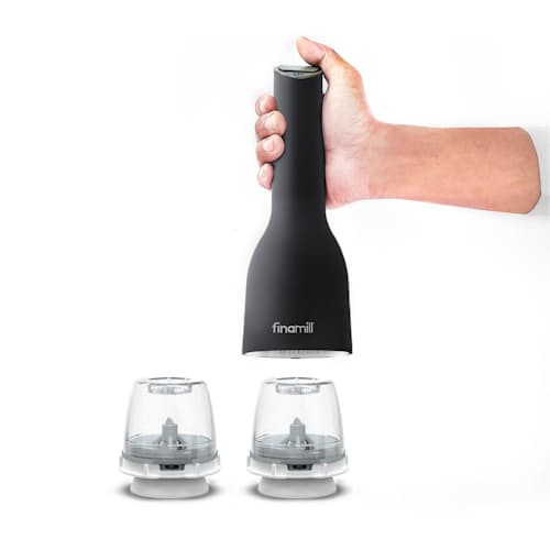 laydown image of Rechargeable Spice Grinder + Two FinaPod Pro Plus Pods