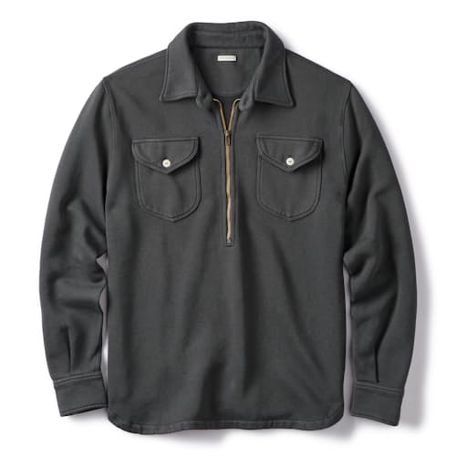 laydown image of Half Zip Collared Sweatshirt