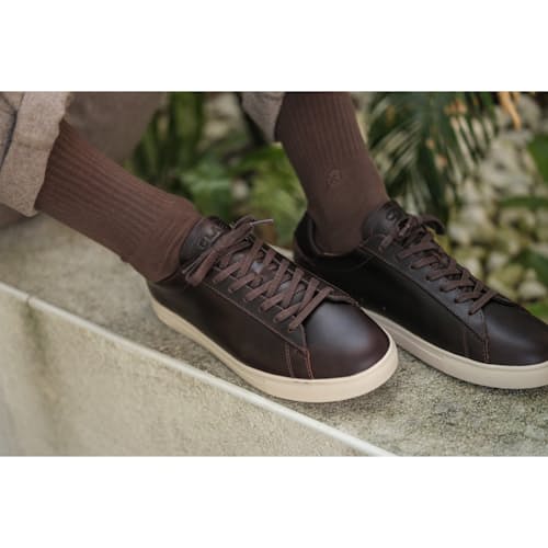 laydown image of Bradley Leather Sneaker