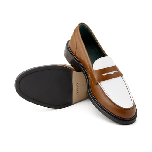 laydown image of Townee Two-Tone Penny Loafer