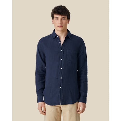 on model image of Classic Linen Summer Shirt