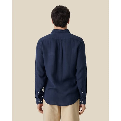on model image of Classic Linen Summer Shirt