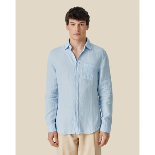 on model image of Classic Linen Summer Shirt