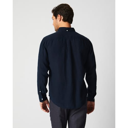 on model image of Tuscumbia Linen Shirt