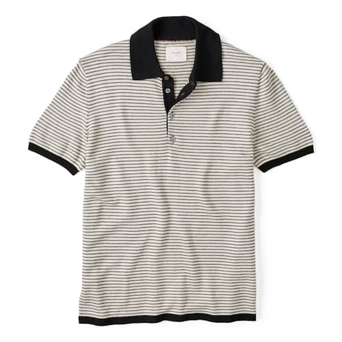 laydown image of Striped Sweater Polo