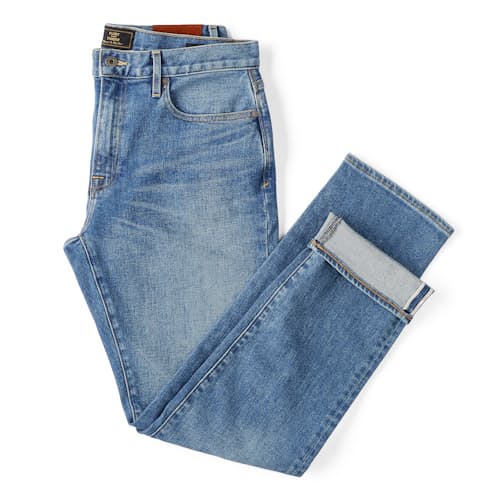 laydown image of Japanese Stretch Selvedge Denim - HB Straight