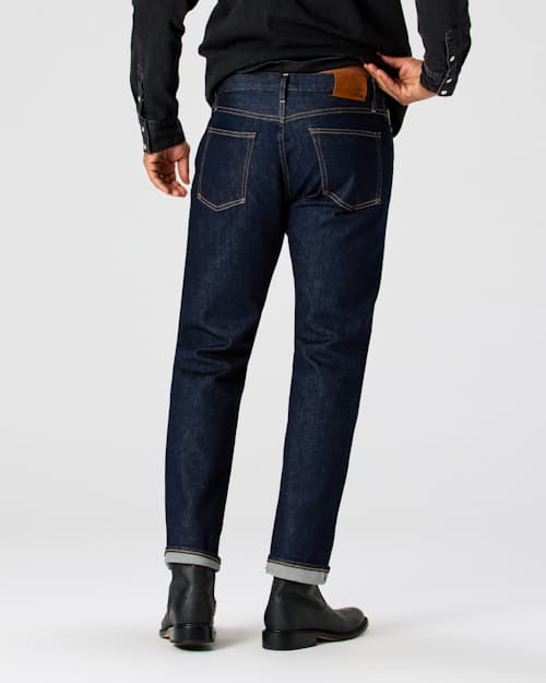 on model image of Japanese Stretch Selvedge Denim - HB Straight