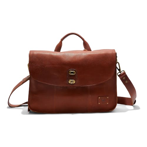 laydown image of Kent Leather Messenger Bag