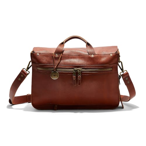 laydown image of Kent Leather Messenger Bag
