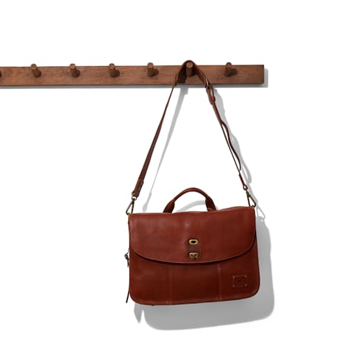 laydown image of Kent Leather Messenger Bag