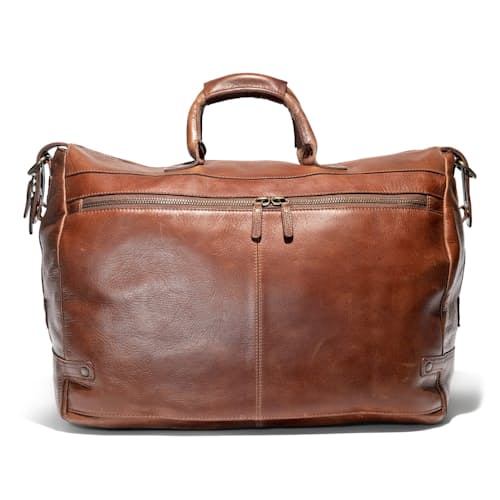 laydown image of Leather Travel Duffel Bag - 48L