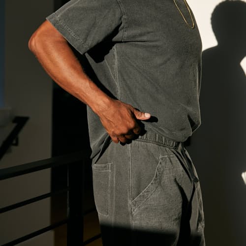 lifestyle image of Vintage Wash Double Front Sweatpants