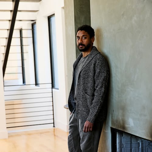lifestyle image of Recycled Cotton Headlands Cardigan Sweater