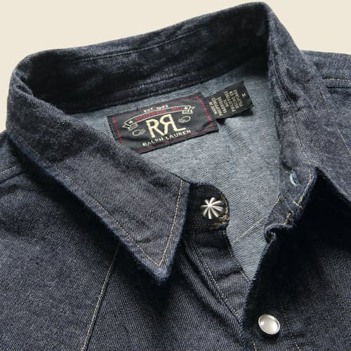 laydown detail image of Denim Buffalo Western Workshirt