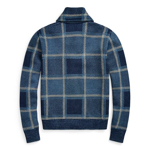 laydown image of Jacquard Shawl Cardigan Sweater