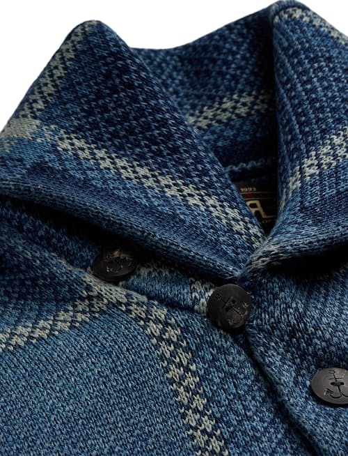 laydown detail image of Jacquard Shawl Cardigan Sweater