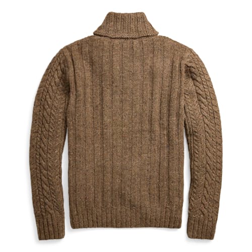 laydown image of Cable Knit Shawl Cardigan Sweater