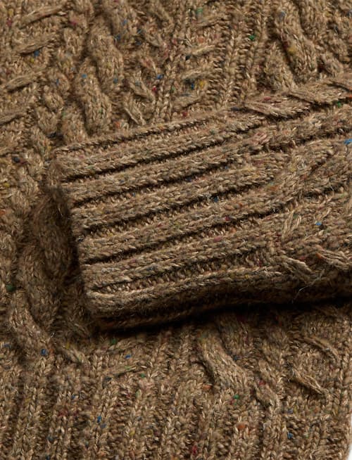 laydown detail image of Cable Knit Shawl Cardigan Sweater