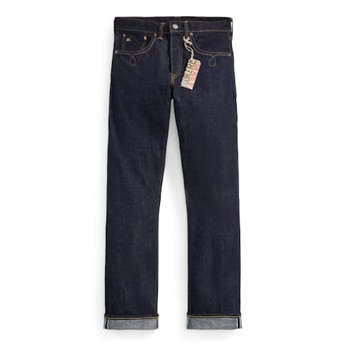 laydown image of Slim Fit Selvedge Bootcut Denim Jeans
