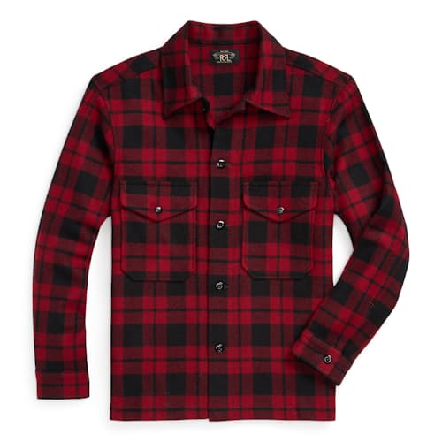 laydown image of Sportsman Plaid Overshirt