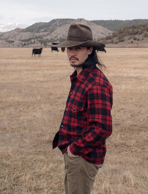 lifestyle image of Sportsman Plaid Overshirt