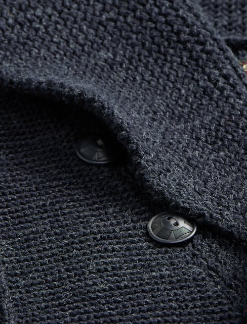 laydown detail image of Wool Blend Shawl Cardigan Sweater