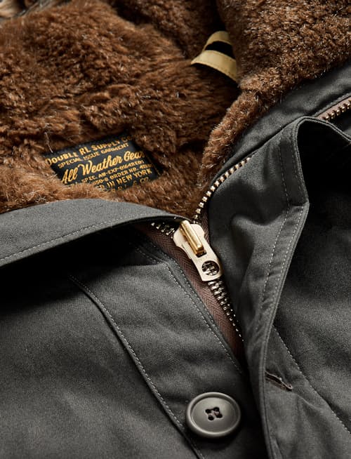 laydown detail image of Washington Oil Cloth Canvas Parka