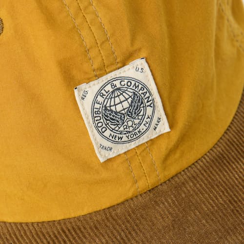 laydown detail image of Cotton Oil Cloth Sportsman Cap w/ Corduroy Bill