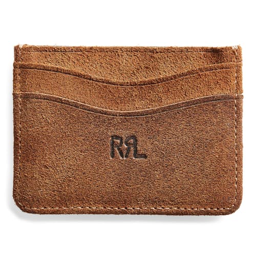 laydown image of Roughout Suede Card Holder