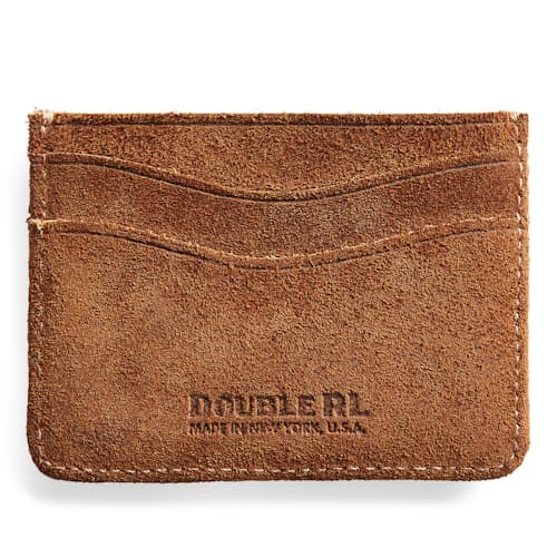 laydown image of Roughout Suede Card Holder