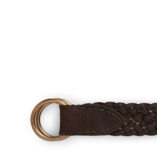 laydown detail image of Leather Braided OO Ring Belt