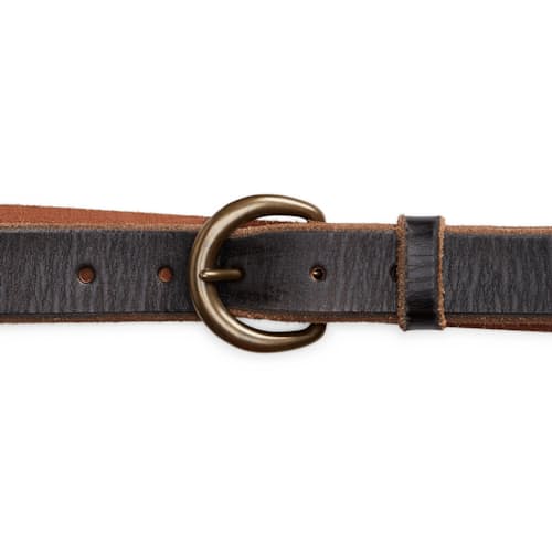 laydown detail image of Terrance Tumbled Leather Belt
