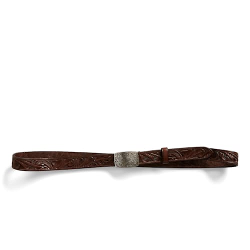 laydown image of Hand-Tooled Embossed Leather Coleman Belt