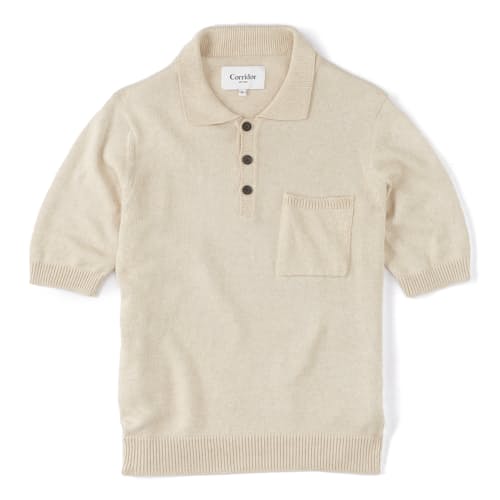 laydown image of Knit Slouchy Polo