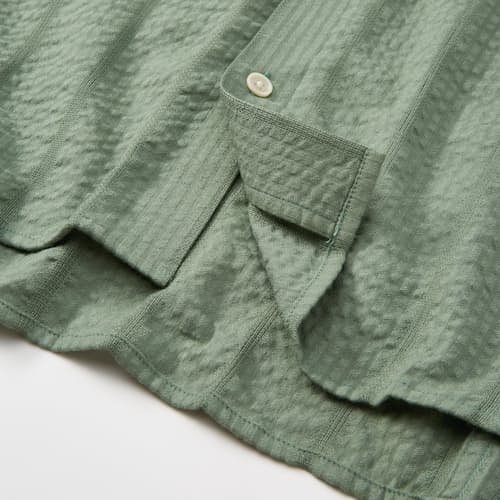 laydown detail image of Striped Seersucker Camp Shirt