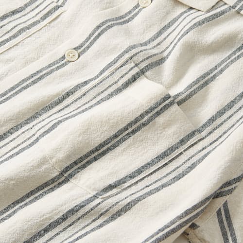 laydown detail image of High Twist Stripe Camp Shirt