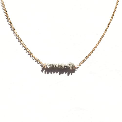 laydown image of Women's Champagne Rough Diamond Necklace