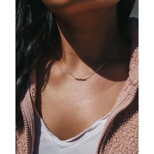 laydown image of Women's Champagne Rough Diamond Necklace