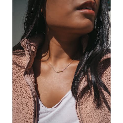 laydown image of Women's Champagne Rough Diamond Necklace